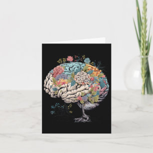 Cartão Floral Anatômica Árvore cerebral Awarene Mental