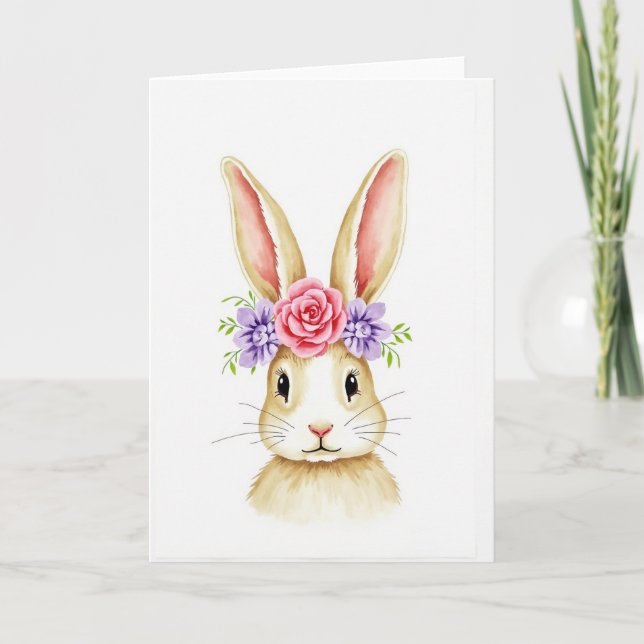 Cartão Floral Animal Watercolor Art Card (Frente)