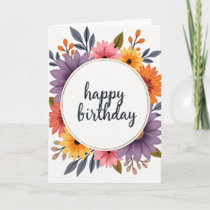 Cartão Floral Aniversário em Flor