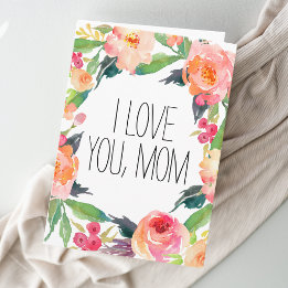 Cartão Floral Aquarela Rosa