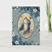 Floral Azul | Católico | Virgem Maria
