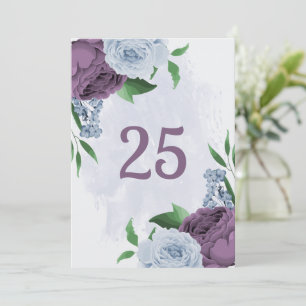 Cartão floral azul púrpura