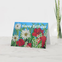 Cartão Floral Birthday