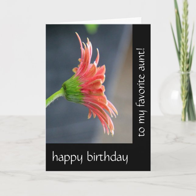 Cartão Floral Birthday for Aunt, Pink Gerbera Daisy (Frente)