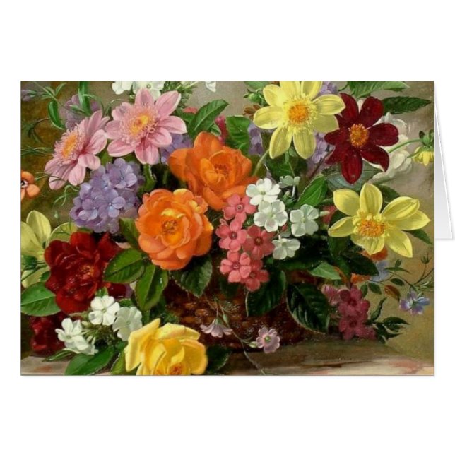 cartão floral bonito da arte (Frente Horizontal)