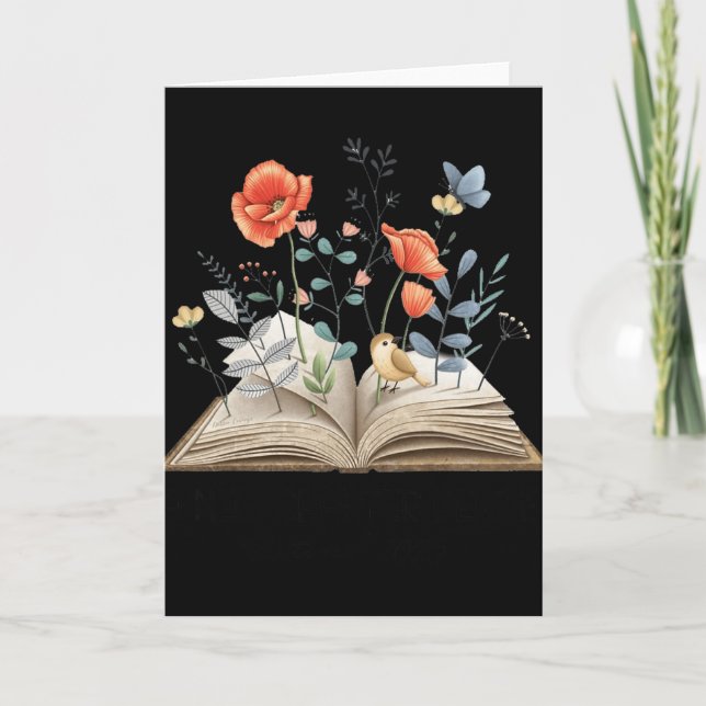 Cartão Floral Book A New Chapter Begins Retired Teacher R (Frente)