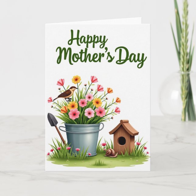 Cartão Floral Bucket Springtime (Frente)