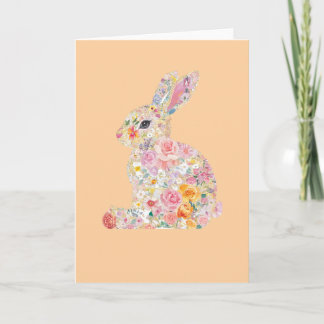 Cartão Floral Bunny Silhouette