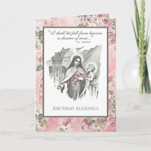Cartão Floral Católico da Irmã St. Therese