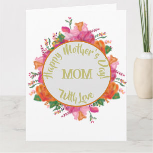 Cartão Floral Circle Banner Dia das Mães 