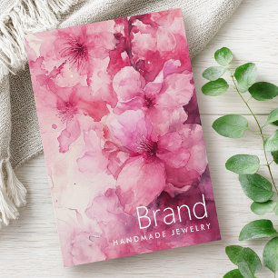 Cartão floral cor de água cor rosa
