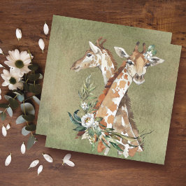 Cartão Floral da Girafa