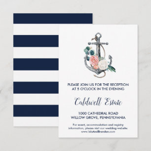 Cartão floral da recepção de casamento do verã