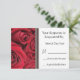 Cartão floral da rosa vermelha RSVP (Em pé/Frente)