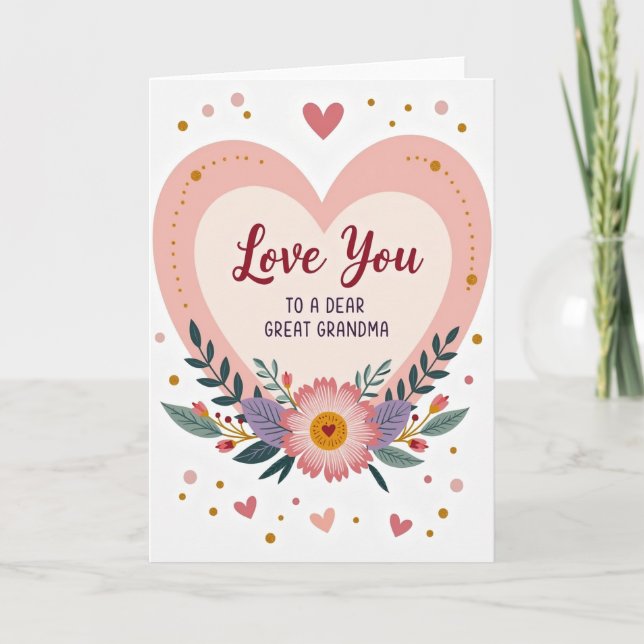 Cartão Floral de Amor da Bisavó (Frente)