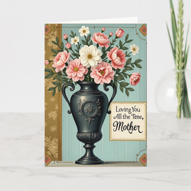 Cartão Floral de Amor pela Mãe (Frente)