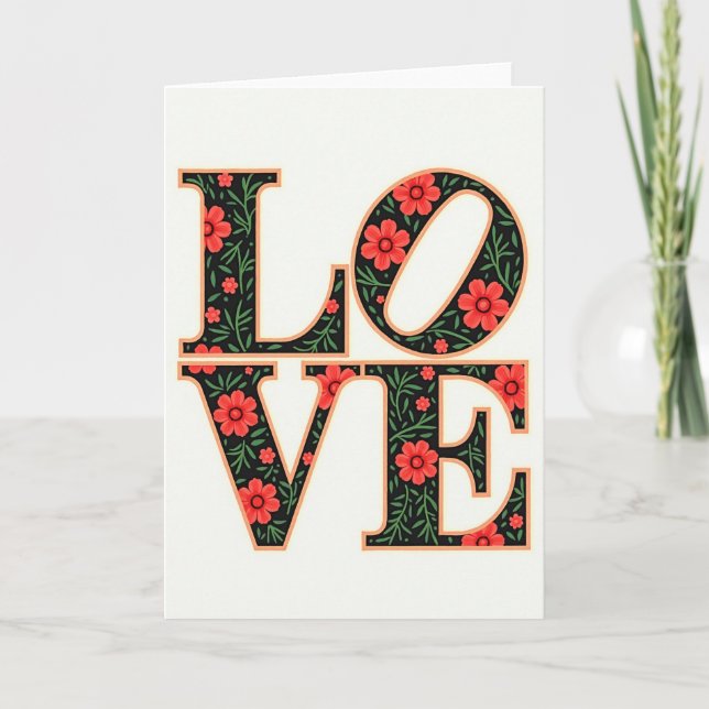 Cartão Floral de Amor Simples (Frente)
