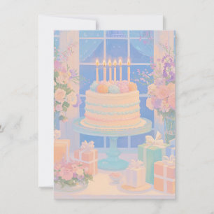 Cartão Floral de Aniversário bonito