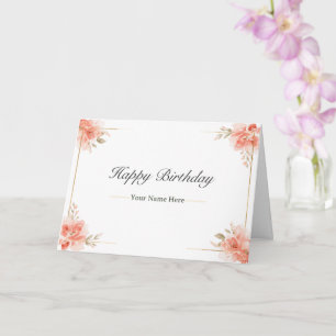 Cartão Floral de Aniversário Personalizado – Perso