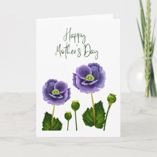 Cartão Floral de Aquarela do Dia Feliz das Mães