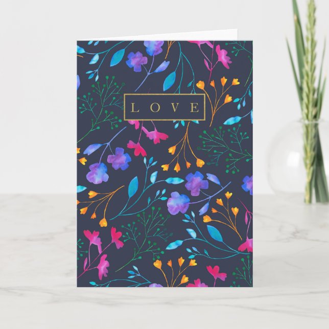 Cartão Floral de Arejamento de Cor Bela (Frente)