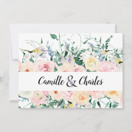 Cartão Floral de Casamento Personalizado Salve a D