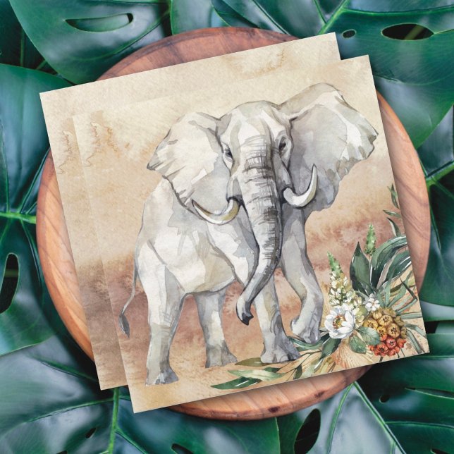Cartão Floral de Elefante (Criador carregado)