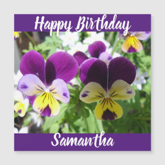Cartão floral de Flor Bonito Purple Viola Pansy