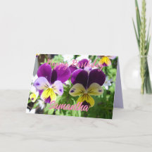 Cartão floral de Flor Bonito Purple Viola Pansy