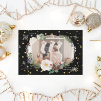 cartão floral de inverno fotografia feliz