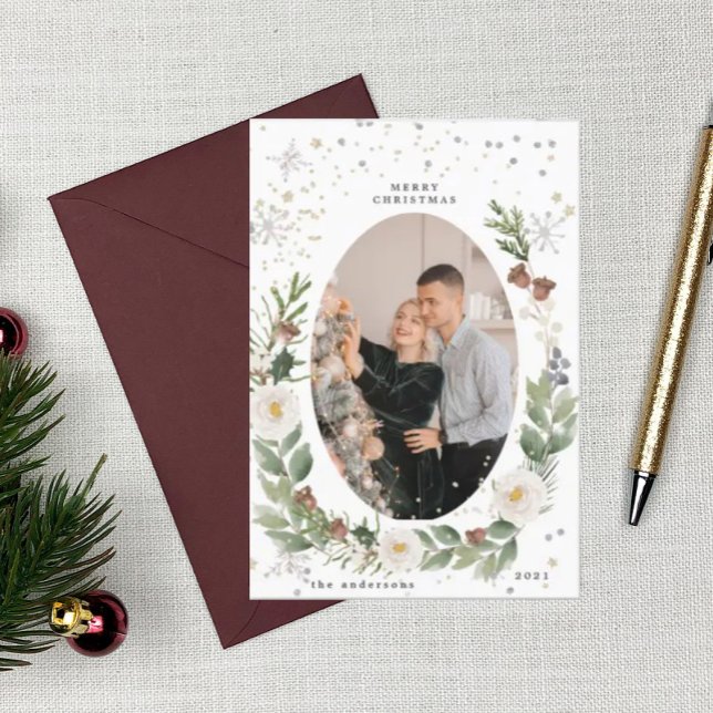 cartão floral de inverno fotografia feliz (Criador carregado)