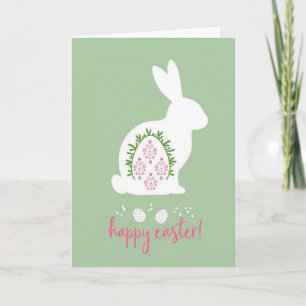 Cartão Floral de Lagomorfos da Primavera
