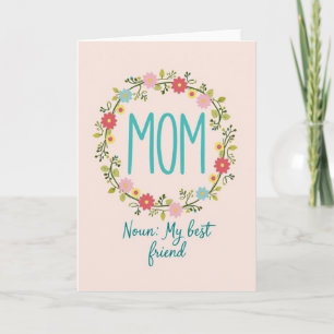 Cartão Floral de Melhor Amiga da Mãe