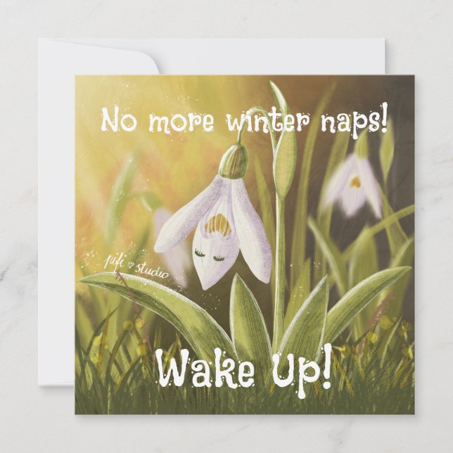 Cartão Floral de Neve Desenho Personalizável (Frente)