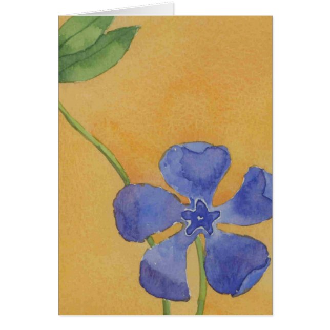 Cartão Floral de Saudação "Simplesmente Vinca" (Frente)