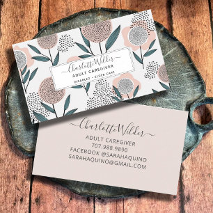 Cartão Floral Desenhado Para Cuidados De Saúde