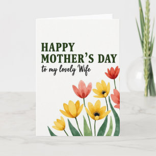 Cartão Floral Dia das Mães Alegre