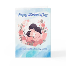 Cartão Floral do Dia das Mães Feliz