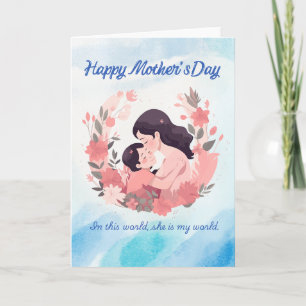 Cartão Floral do Dia das Mães Feliz