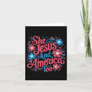 Cartão Floral Ela Ama Jesus E América 4 De Julho