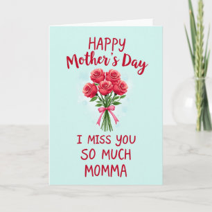Cartão Floral Eu Sinto Saudades Mamãe