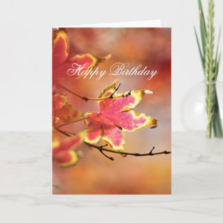 Cartão Floral Fall Leaves "Birthday"