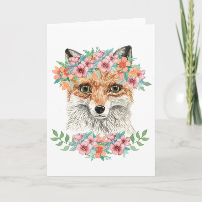 Cartão Floral Fox (Frente)
