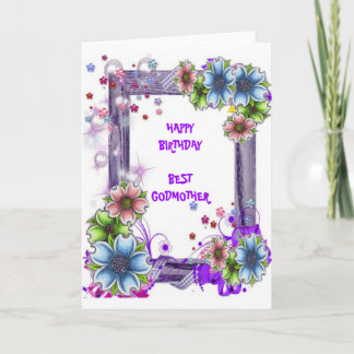 Cartão Floral Framed Godmother Card