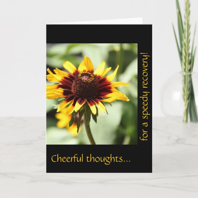 Cartão Floral Get Well Card, Cheerful Yellow Coneflower (Frente)