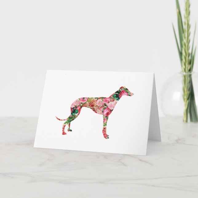 Cartão Floral Greyhound Blank Card (Frente)