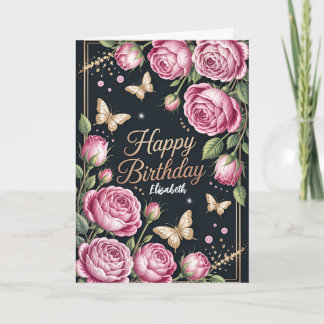 Cartão Floral Happy Birthday