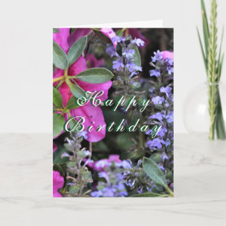 Cartão  Floral  "Happy Birthday" Customizable Card
