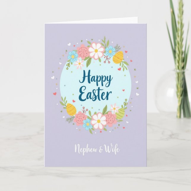Cartão Floral Heart Easter Card (Frente)