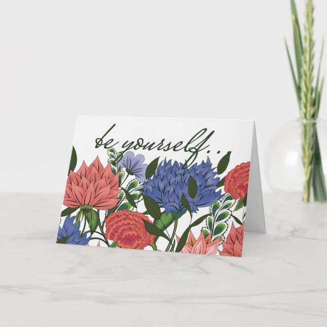 Cartão Floral Indiano para Coragem (Frente)